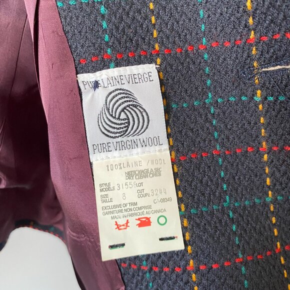 Vintage 100% Wool blazer Jones New York Size 8 Jacket. MADE IN CANADA - Picture 2 of 10